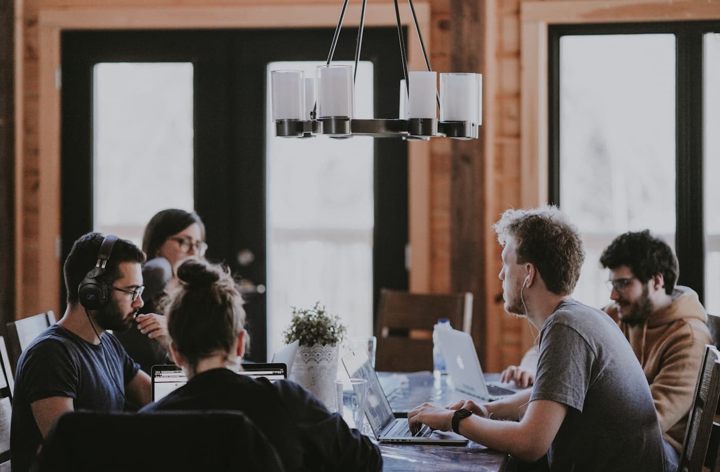 A leadership team in a working session